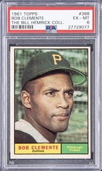 1961 Topps #388 Roberto Clemente from The Bill Hemrick Collection - PSA EX-MT 6